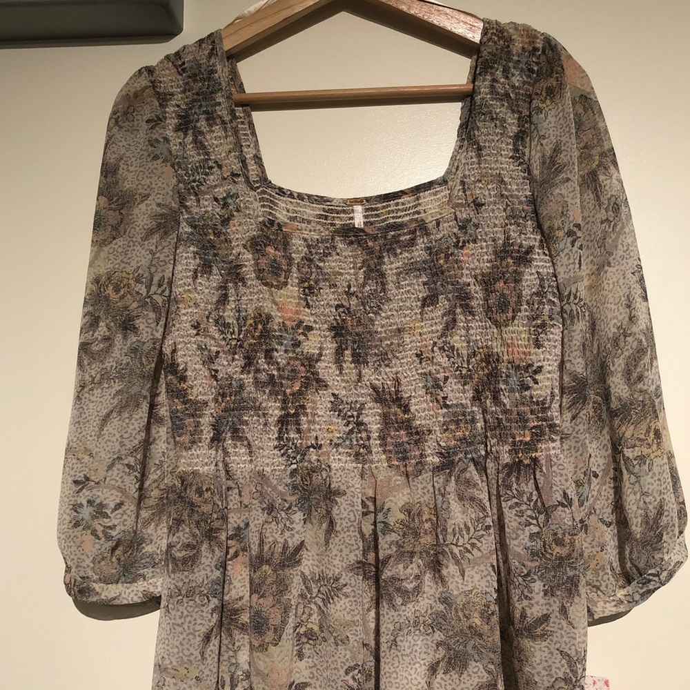 NWT Free people floral smock blouse